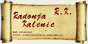 Radonja Kalenić vizit kartica